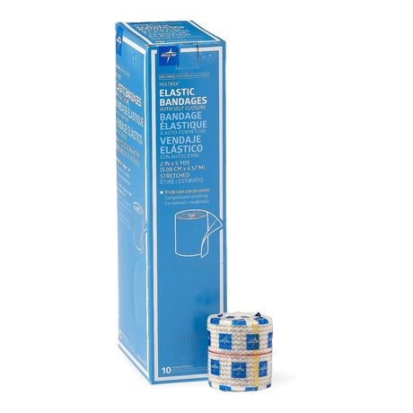 Elastic Bandage Matrix 2 Inch X 5 Yard Double Hook and Loop Closure Natural NonSterile Medium Compression - BeHope