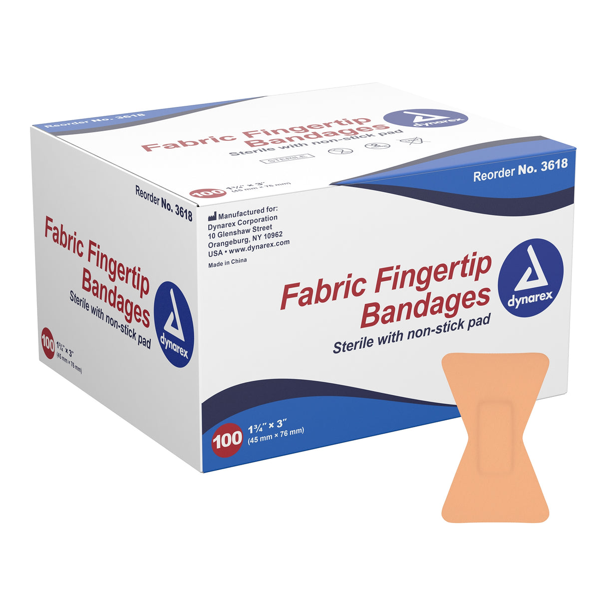 Adhesive Strip Dynarex® Fabric White 1-3/4 X 3 Inch Sterile - BeHope