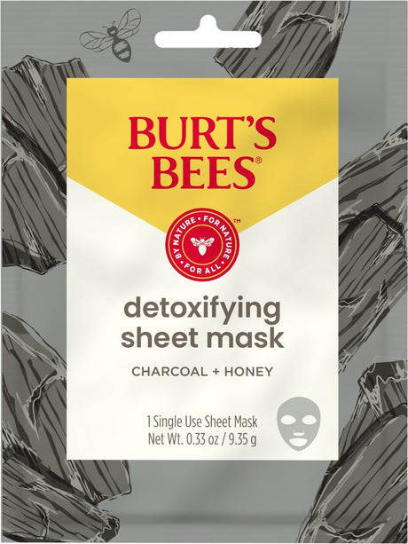 Facial Cleanser Burt's Bees® Detoxifying Charcoal Sheet Mask With Honey Mask Individual Packet Unscented - Behope