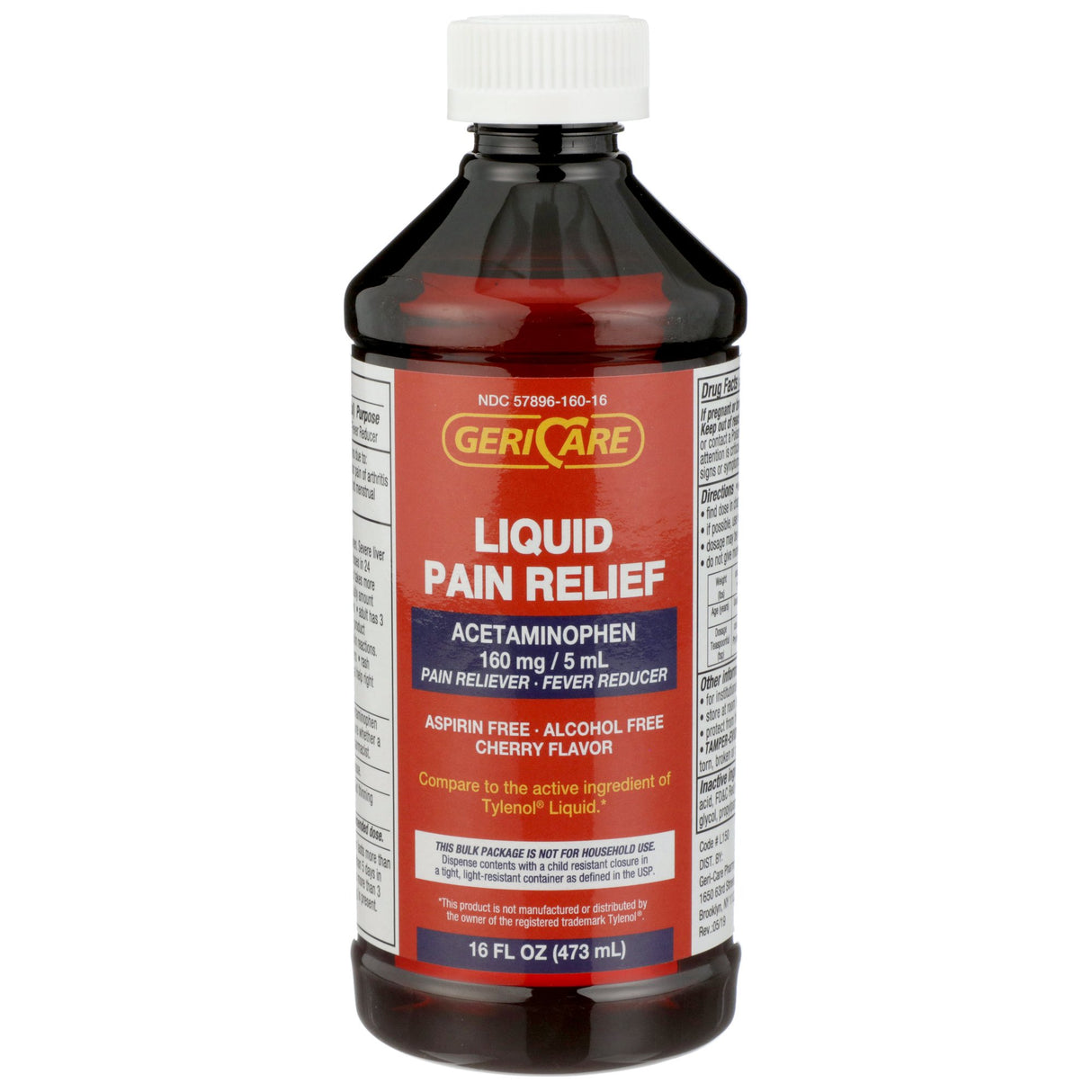 Pain Relief Geri-Care® 160 mg / 5 mL Strength Acetaminophen Liquid 16 oz. - BeHope
