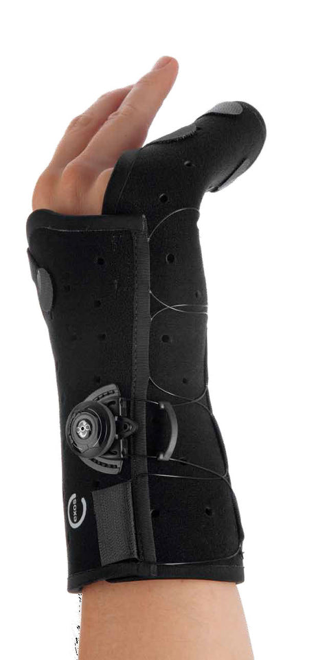 Boxer Fracture Brace Exos® Thermoformable Polymer Right Hand Black Medium - BeHope