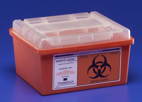 Sharps Container Red Base 6-1/4 H X 7 D X 10-1/2 W Inch Horizontal Entry 1 Gallon - BeHope