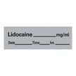 Drug Label Timemed Anesthesia Label Tape Lidocaine_mg/mL Date_Time_Int Gray 1/2 X 1-1/2 Inch - BeHope
