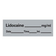 Drug Label Timemed Anesthesia Label Tape Lidocaine_mg/mL Date_Time_Int Gray 1/2 X 1-1/2 Inch - BeHope