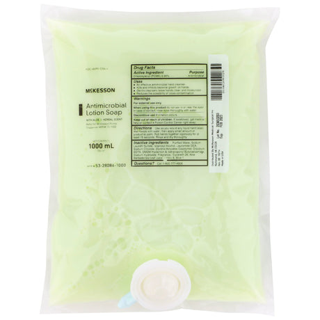 Antimicrobial Soap McKesson Lotion 1,000 mL Dispenser Refill Bag Herbal Scent - BeHope