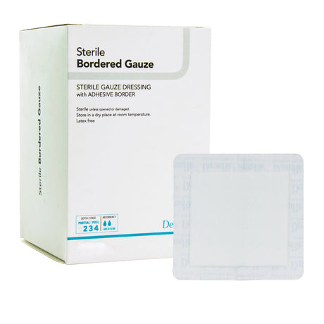 Island Dressing DermaRite® Bordered Gauze 4 X 8 Inch Rectangle Sterile - BeHope