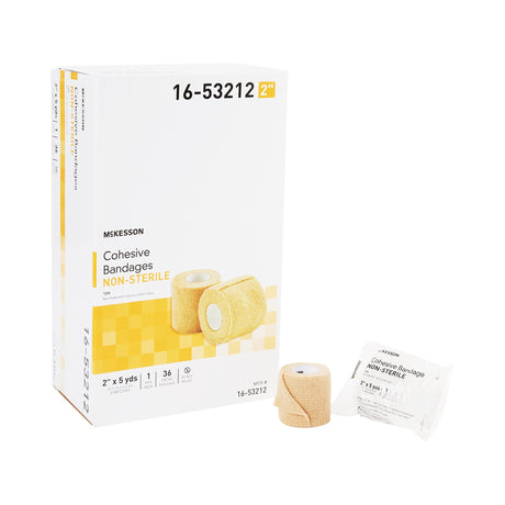 Cohesive Bandage McKesson 2 Inch X 5 Yard Self-adherent Closure Tan NonSterile Standard Compression - BeHope