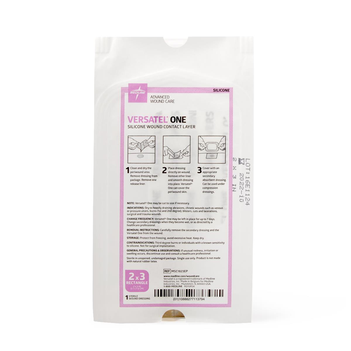 Versatel One Silicone Contact Layer Dressing 7.5cm X 10cm Box/10 Each - BeHope
