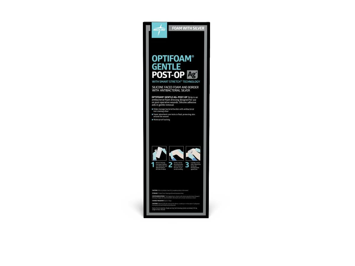 Medline Optifoam® Gentle Ag Silver Silicone Adhesive Foam Dressing with Border - BeHope