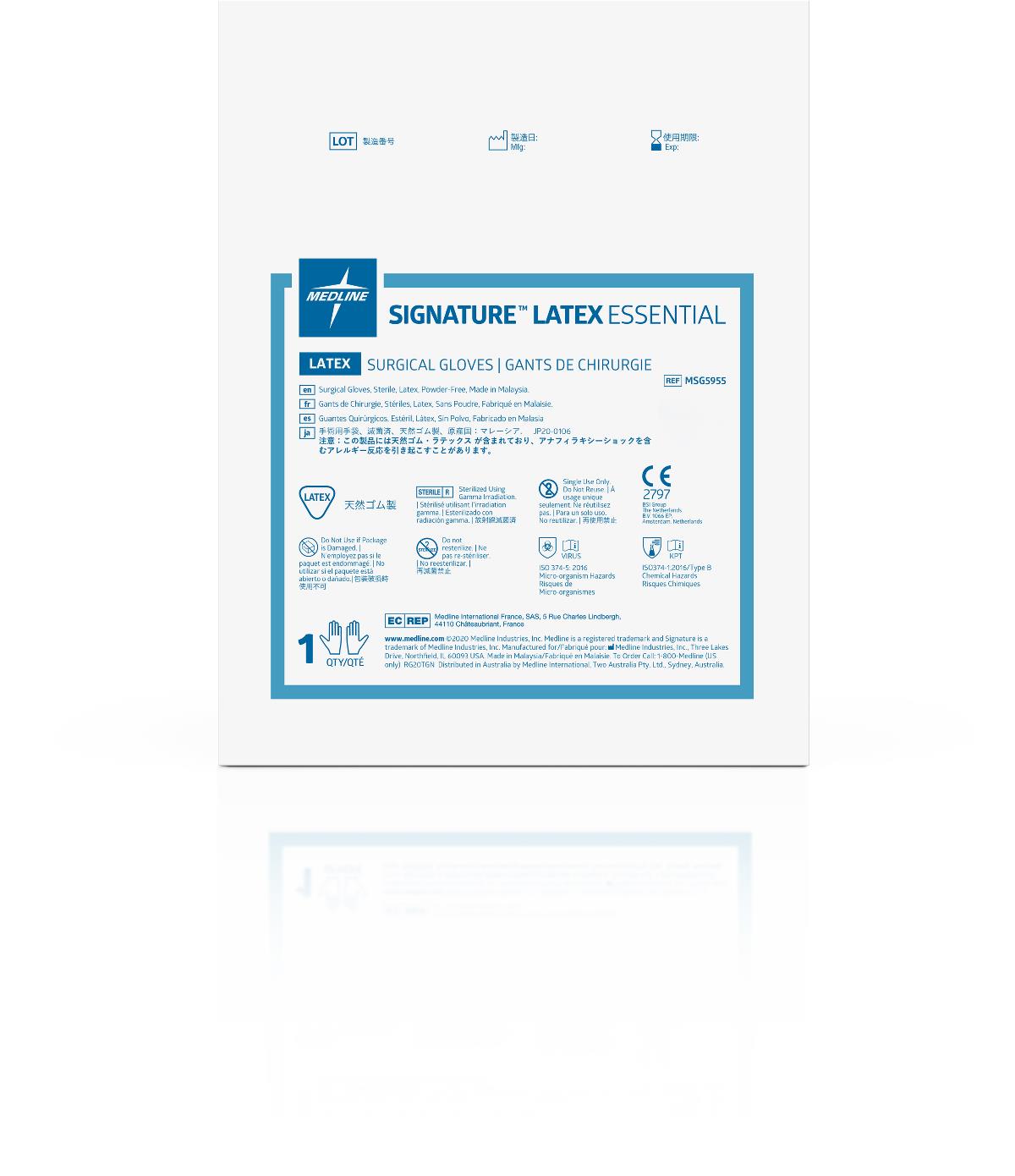 Signature Latex Essential Powder-free Surgical Glove Size 5.5 Case/200 Each