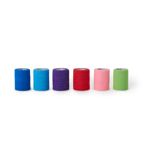 Cohesive Bandage CoFlex® NL 3 Inch X 5 Yard Self-Adherent Closure Neon Pink / Blue / Purple / Light Blue / Neon Green / Red NonSterile 12 lbs. Tensile Strength - BeHope