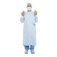 Non-Reinforced Surgical Gown with Towel Evolution 4 X-Large Blue Sterile AAMI Level 4 Disposable - BeHope