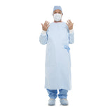 Non-Reinforced Surgical Gown with Towel Evolution 4 X-Large Blue Sterile AAMI Level 4 Disposable - BeHope
