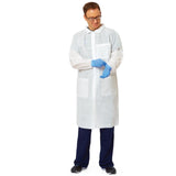 Lab Coat White Large Mid Length 3-layer Sms Disposable - Behope