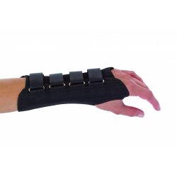 Wrist Support ProCare® Aluminum / Cotton / Flannel / Suede Right Hand Black Small - BeHope