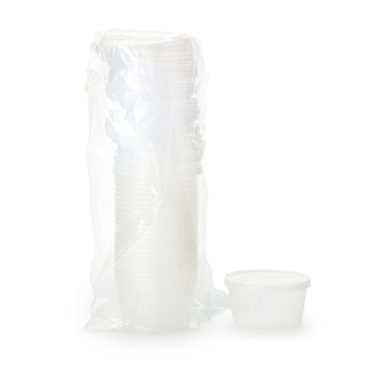 Dawn Mist® Denture Cup 8 oz. Clear Snap-On Lid Single Patient Use - BeHope