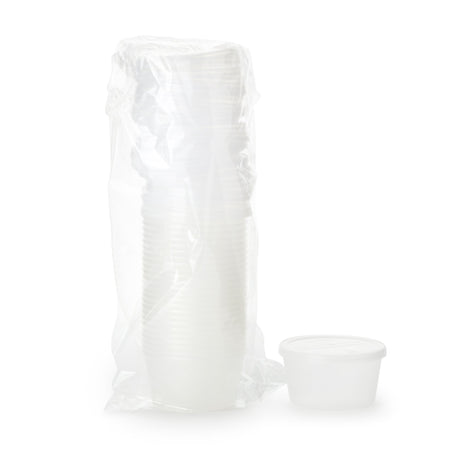 Dawn Mist® Denture Cup 8 oz. Clear Snap-On Lid Single Patient Use - BeHope