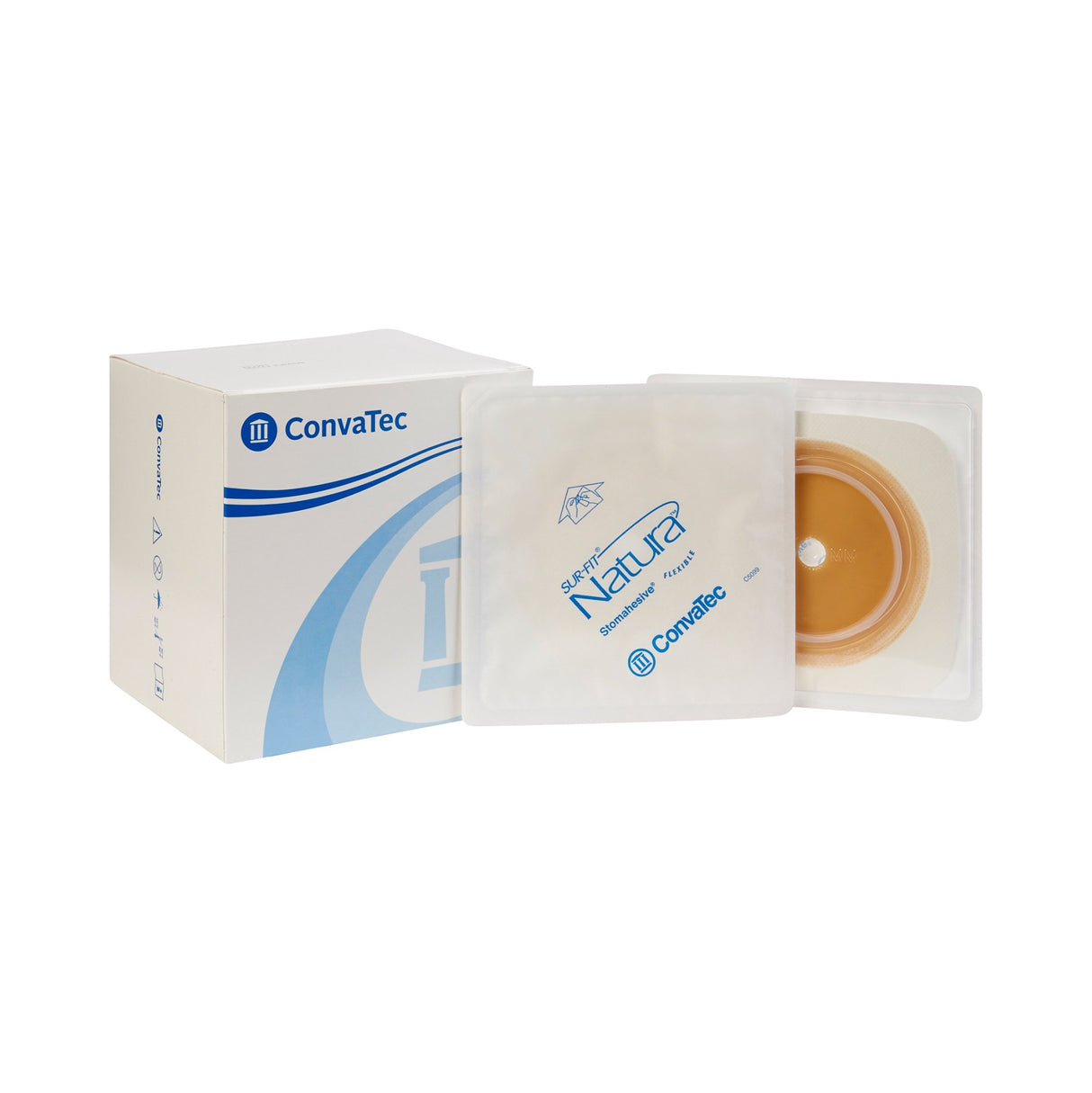 Ostomy Barrier Sur-Fit Natura® Trim to Fit, Standard Wear Stomahesive® Adhesive 70 mm Flange Sur-Fit Natura® System Hydrocolloid 1-7/8 to 2-1/2 Inch Opening 5 X 5 Inch - BeHope
