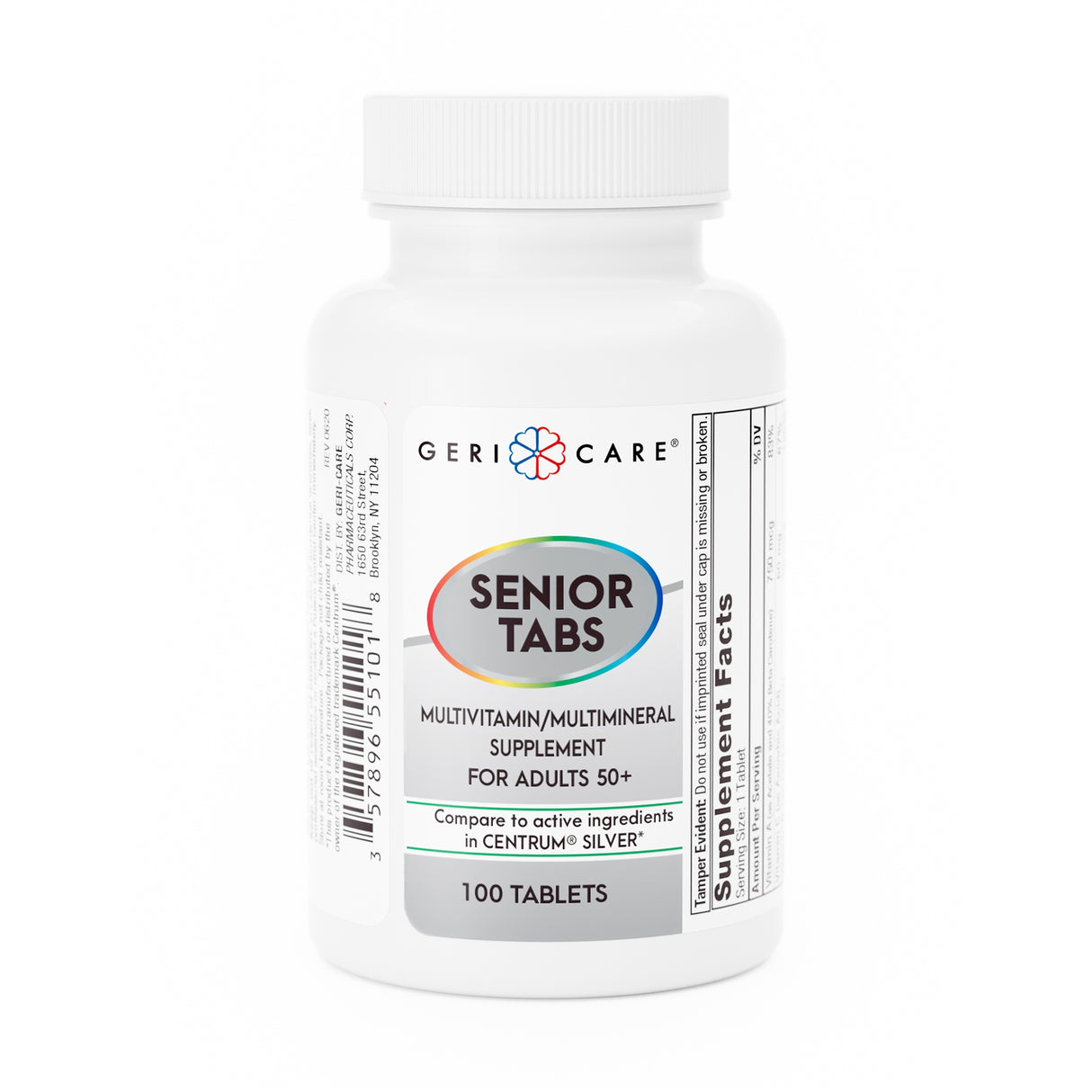 Multivitamin Supplement with Minerals Geri-Care® Tablet 100 per Bottle - BeHope