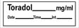 Drug Label Barkley® Anesthesia Label Tape Toradol_mg/mL Date_Time_Int White 1/2 X 1-1/2 Inch - BeHope