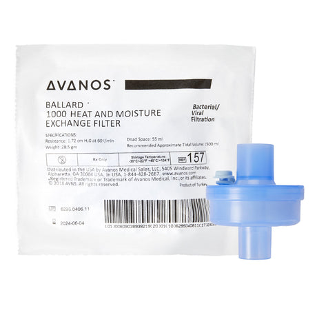 Heat and Moisture Exchanger with Filter BALLARD* 30 mg H₂O/L @ VT 1000 mL 1.0 cm H₂O @ 30 LPM - BeHope