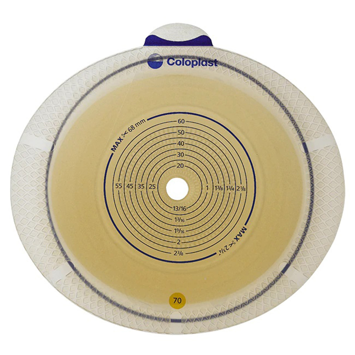 Ostomy Barrier Sensura® Flex Trim to Fit, Standard Wear Double Layer Adhesive 90 mm Flange Gray Code System 3/8 to 3-1/2 Inch Opening - BeHope