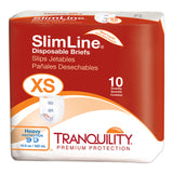 Unisex Adult Incontinence Brief Tranquility® Slimline® X-Small Disposable Heavy Absorbency - BeHope