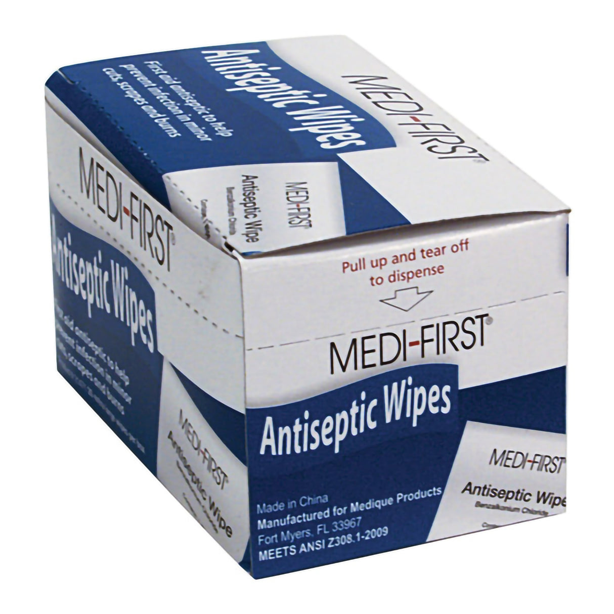 First Aid Kit Refill Antiseptic Skin Towelette Medi-First® Individual Packet Scented 20 Count - BeHope
