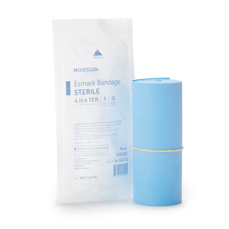 Esmark Compression Bandage McKesson 4 Inch X 4 Yard No Closure Blue Sterile High Compression - BeHope