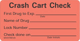 Pre-Printed Label Barkley® Auxiliary Label Red Crash Cart Check First Drug To Exp Name Of Drug Lock Number Check Done On Black Communication Label 1-1/2 X 2-15/16 Inch - BeHope