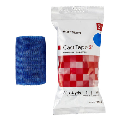 Cast Tape McKesson 3 Inch X 12 Foot Fiberglass Blue - BeHope