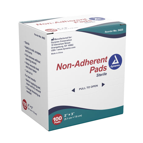 Non-Adherent Dressing Dynarex® 2 X 3 Inch Sterile 100 per Pack - BeHope