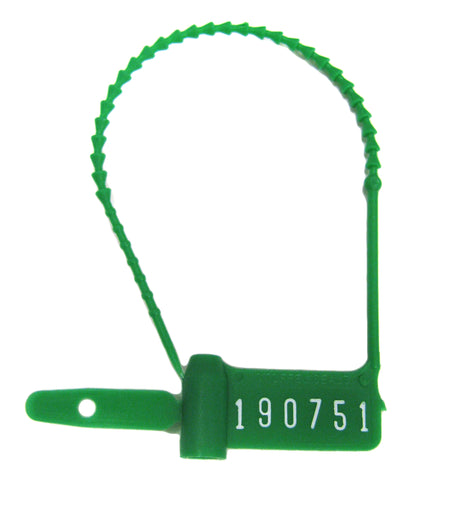 Tamper Evident Seal Cynch-Loks Numbered Green Plastic 6 Inch - BeHope
