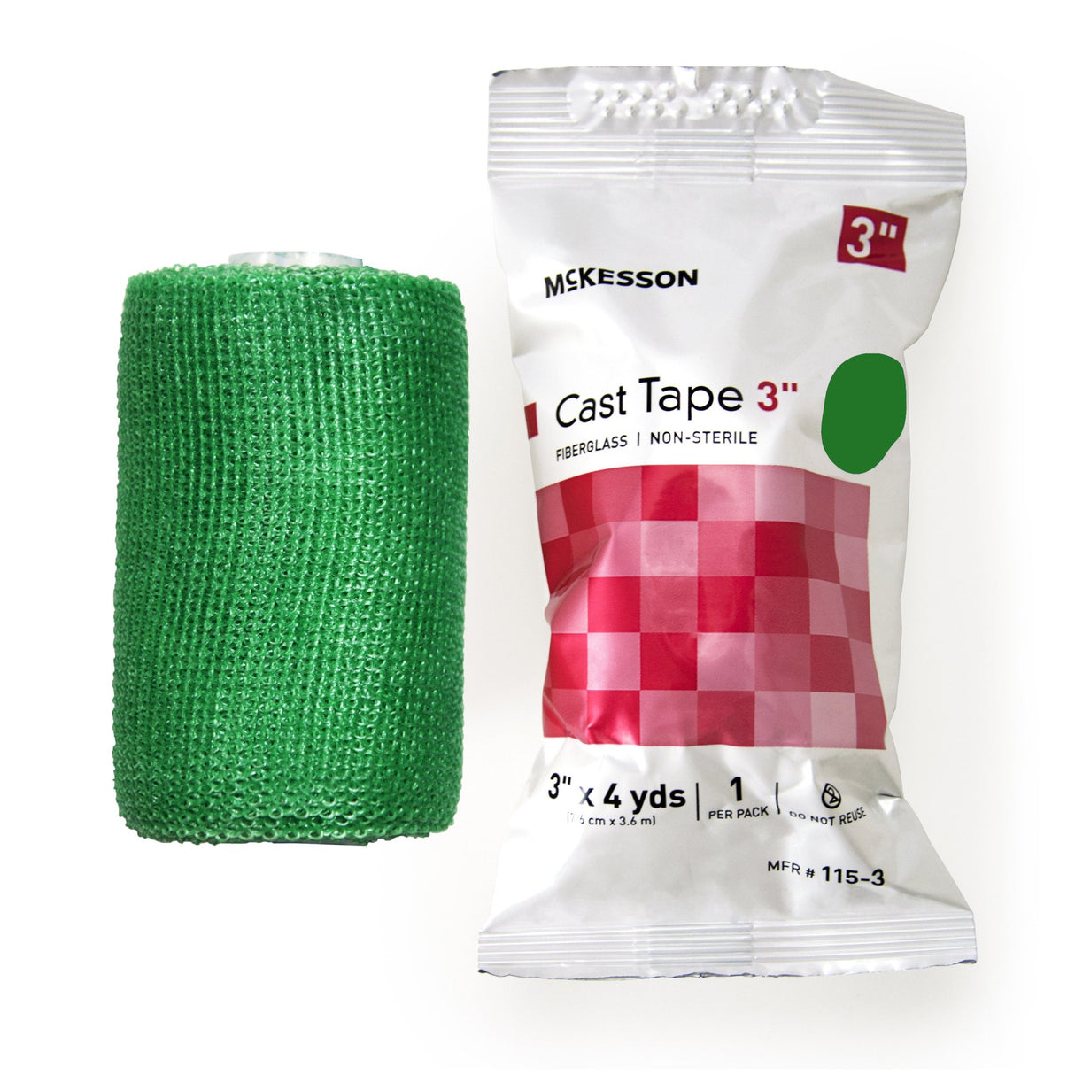 Cast Tape McKesson 3 Inch X 12 Foot Fiberglass Green - BeHope