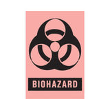 Pre-Printed Label Timemed Caution Label Fluorescent Red Paper Biohazard / Symbol Black Biohazard 2 X 3 Inch - BeHope
