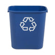 Recycling Container Deskside 28-1/8 Quart / 7 gal. Blue Plastic Rectangular - BeHope