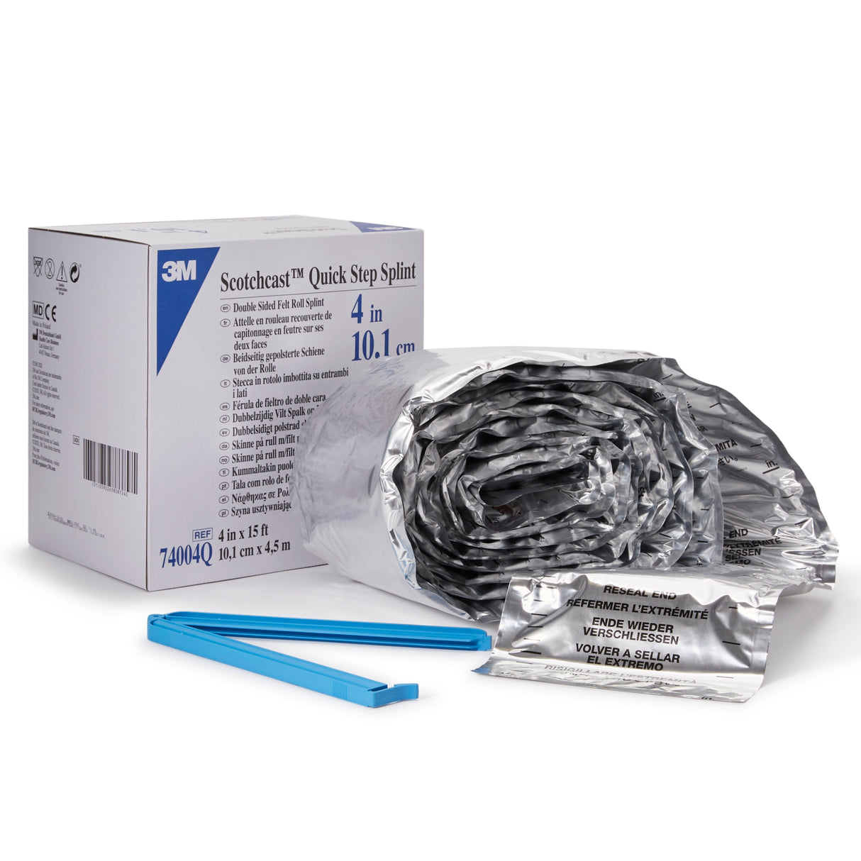 Padded Splint Roll 3M™ Scotchcast™ Quick Step Double Sided Felt 4 Inch X 15 Foot Felt / Fiberglass White - BeHope