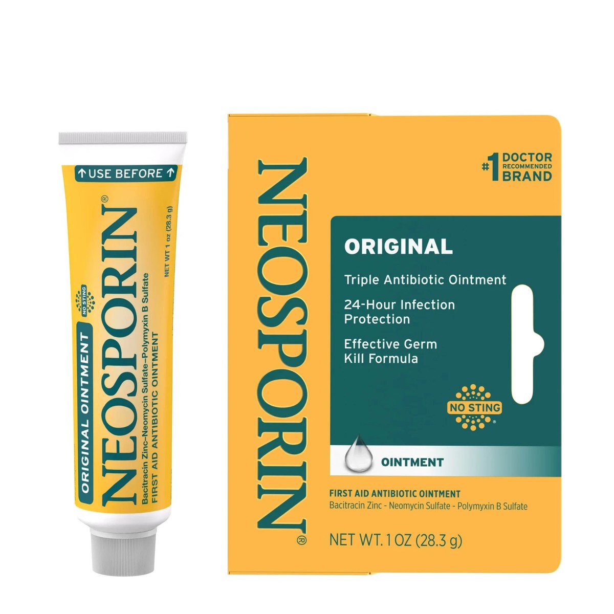 First Aid Antibiotic Bacitracin / Neomycin / Polymyxin B Neosporin® Ointment 1 Oz. Tube - Behope