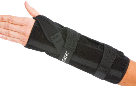Wrist / Forearm Brace ProCare® Quick-Fit® Aluminum / Foam / Nylon Right Hand Black X-Large - BeHope