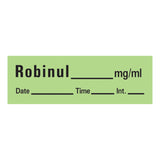 Drug Label Timemed Anesthesia Label Tape Robinul_mg/mL Date_Time_Int_ Green 1/2 X 1-1/2 Inch - BeHope