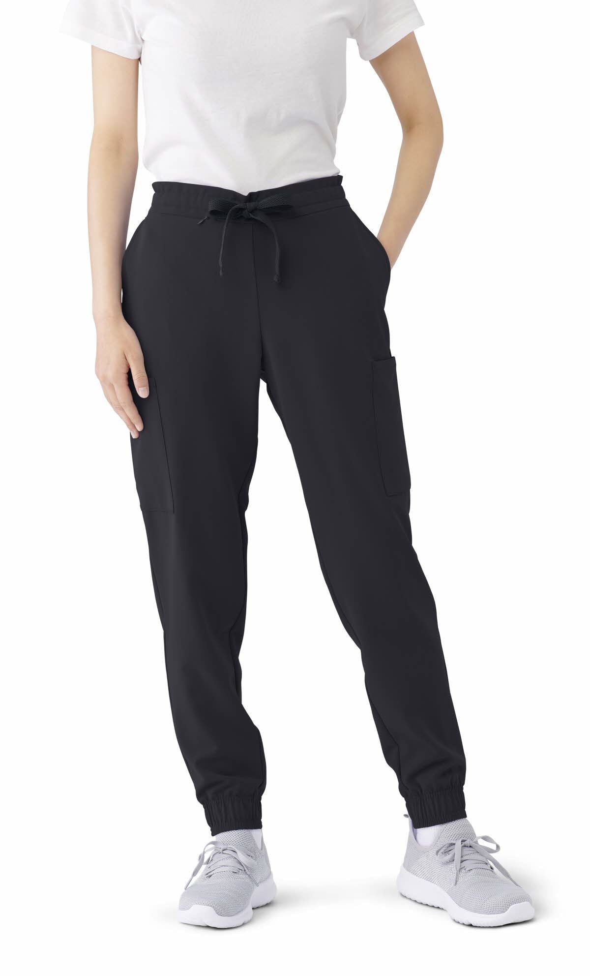 ave Women's Jogger-Style Scrub Pants Black Size M Tall