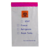 Specimen Transport Bag with Document Pouch Color Coded Top 6 X 9 Inch Zip Closure STAT / Biohazard Symbol / Storage Instructions NonSterile - BeHope