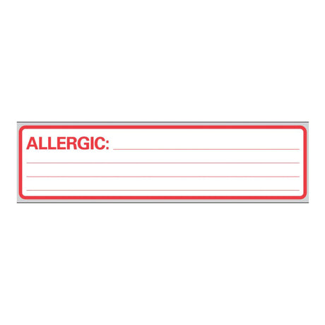 Pre-Printed Label Timemed Allergy Alert White Allergic: Red Alert Label 1 X 6 Inch - BeHope