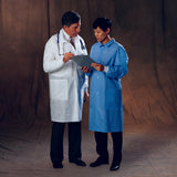 Lab Coat Basic White Medium Knee Length 3-Layer SMS Disposable - BeHope