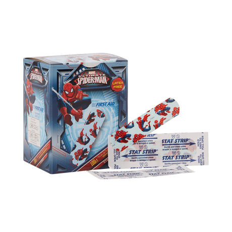 Adhesive Strip Stat Strip® Plastic Kid Design (Spider-Man) 3/4 X 3 Inch Sterile - BeHope