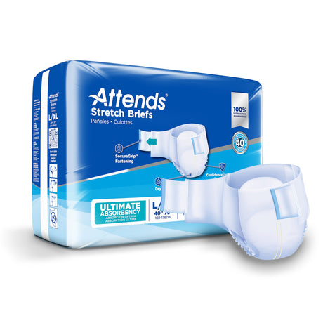 Unisex Adult Incontinence Brief Attends® Stretch Large / X-Large Disposable Heavy Absorbency - BeHope