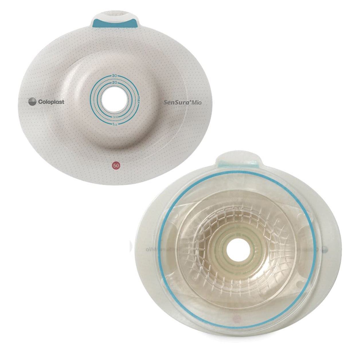 Ostomy Barrier SenSura® Mio Click Trim to Fit, Extended Wear Elastic Adhesive 60 mm Flange Blue Code System 15 to 40 mm Opening - BeHope