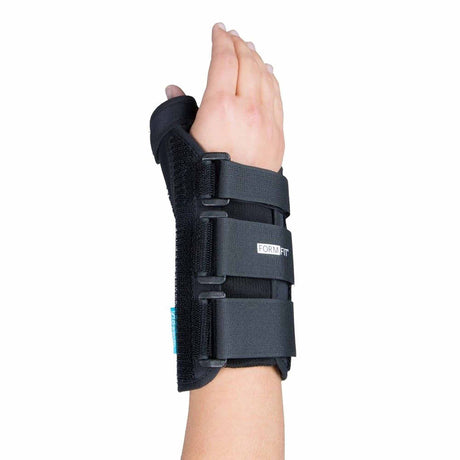 Thumb Spica Ossur® Formfit® Large D-Ring / Hook and Loop Strap Closure Right Hand Black - BeHope