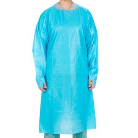 Protective Procedure Gown X-Large Blue NonSterile Not Rated Disposable - BeHope