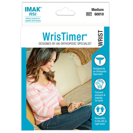 Wrist Support IMAK® RSI WrisTimer® Daytime Elastic Left or Right Hand Black Small - BeHope